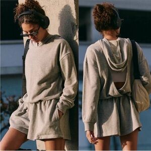 Free People Movement Such a Flirt Romper Size Medium Gray Free People‎